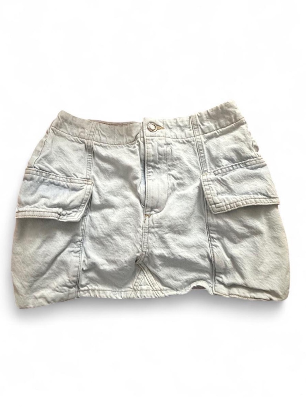 Zara Cream Cargo Mini Skirt with Flap Pockets